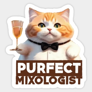 Just a Purrfect Mixologist Cat Sticker